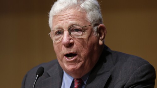 FILE - New York Lt. Gov. Richard Ravitch speaks during a meeting of the State Budget Crisis Task Force at the National Constitution Center in Philadelphia on June 25, 2013. Ravitch, a former lieutenant governor and longtime civic leader known for his role in steering New York City through the fiscal crisis of the 1970s and stabilizing its mass transit system in the 1980s, died Sunday, June 25, 2023, at a Manhattan hospital his wife, Kathleen Doyle confirme. He was 89. (AP Photo/Matt Rourke, File)