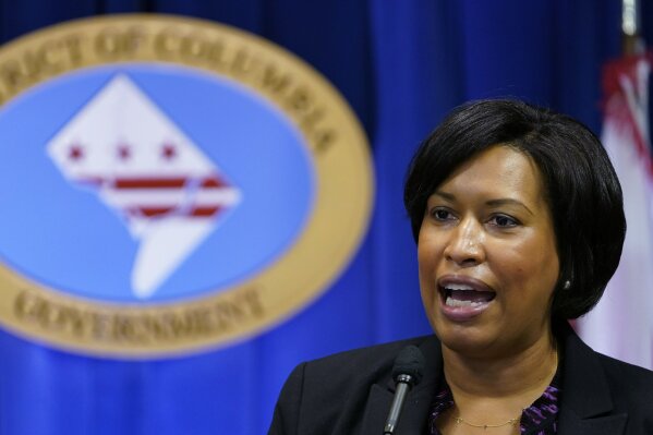 FILE - In this Wednesday, Nov. 4, 2020, file photo, District of Columbia Mayor Muriel Bowser speaks during a news conference in Washington. Bowser is seeking increased security around President-elect Joe Biden’s Jan. 20, 2021, inauguration in the wake of the mob insurrection at the Capitol. (AP Photo/Susan Walsh, File)