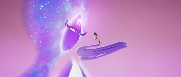 This image released by Netflix shows Dreams, voiced by Angela Bassett in a scene from "Orion and the Dark." (DreamWorks Animation/Netflix via AP)