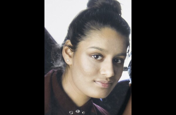 FILE - This is an undated photo of Shamima Begum. Begum who traveled to Syria as a teenager to join the Islamic State group has lost her appeal against the British government's decision to revoke her U.K. citizenship. Her lawyers brought a bid to overturn that decision at the Court of Appeal, with Britain's Home Office opposing the challenge. In a ruling on Friday Feb. 23, 2024, three judges dismissed her case. (PA via AP, File)