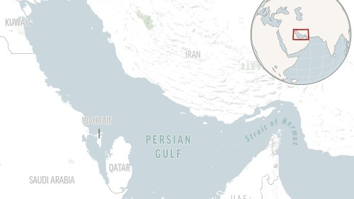 This is a locator map for the Persian Gulf and its surrounding countries. (AP Photo)