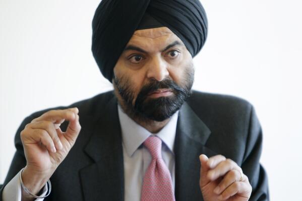 FILE - MasterCard CEO Ajay Banga speaks to reporters in New York, April 6, 2011. World Bank executive directors on Wednesday confirmed former Mastercard CEO Ajay Banga to lead the organization for a five-year term which starts next month. (AP Photo/Seth Wenig, File)