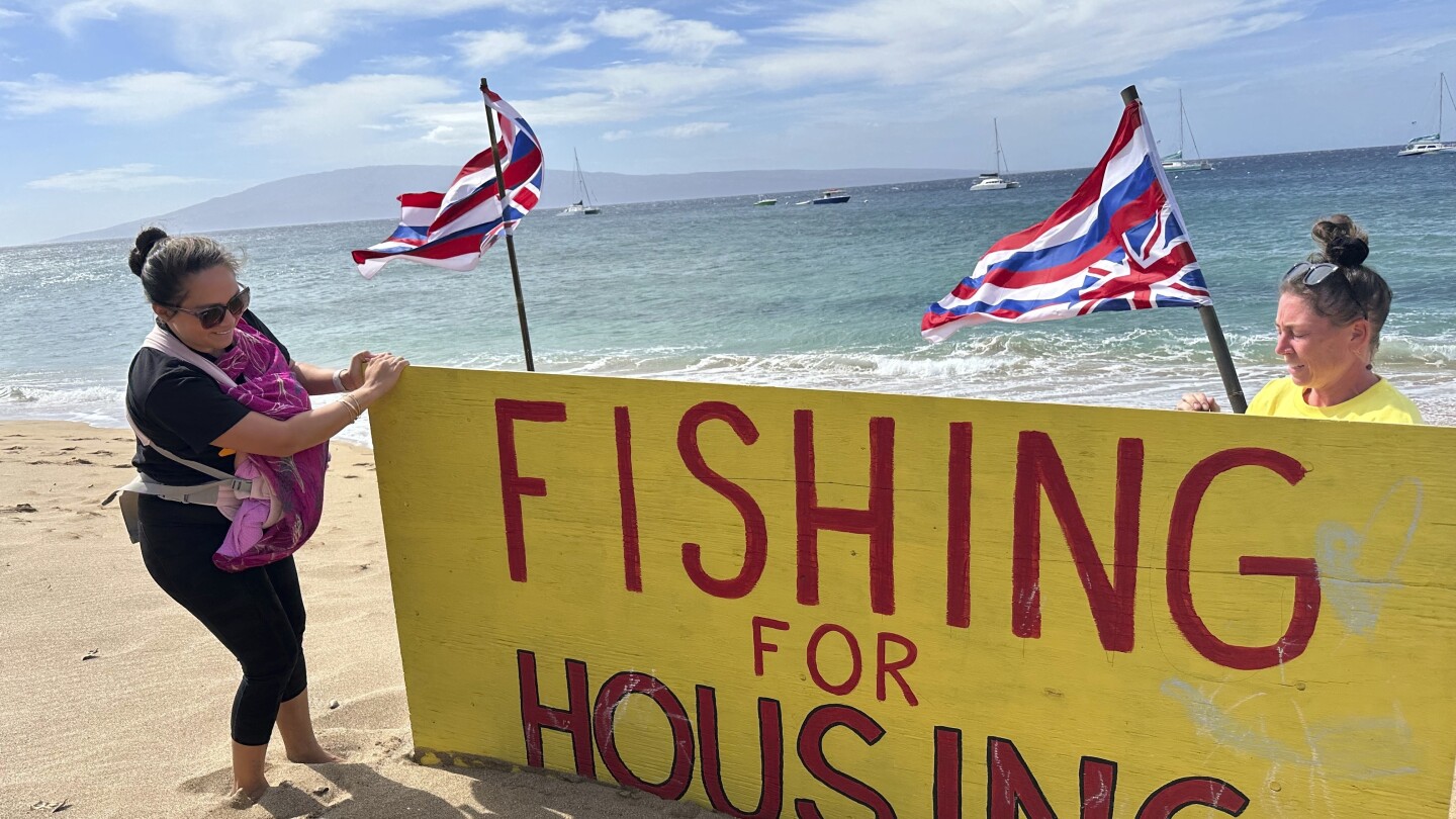 Maui wildfire survivors camp on the beach to push mayor to convert vacation rentals into housing