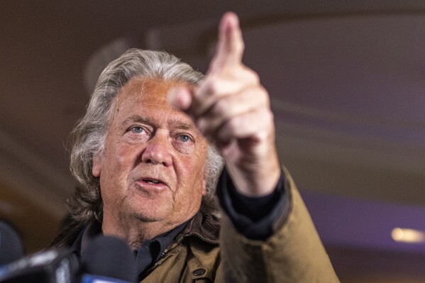 Steve Bannon spends first day out of prison stumping for Donald Trump | AP  News