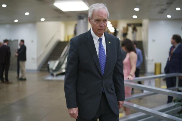 Sen. Ron Johnson, R-Wis., an ally of former President Donald Trump, arrives as senators go to the chamber for votes ahead of the approaching Memorial Day recess, at the Capitol in Washington, Thursday, May 27, 2021. Senate Republicans are ready to deploy the filibuster to block a commission on the Jan. 6 insurrection, shattering chances for a bipartisan probe of the deadly assault on the U.S. Capitol and reviving pressure to do away with the procedural tactic that critics say has lost its purpose. (AP Photo/J. Scott Applewhite)