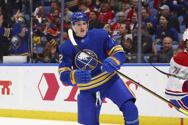 Sabres leading scorer Tage Thompson out with lower-body injury | AP News