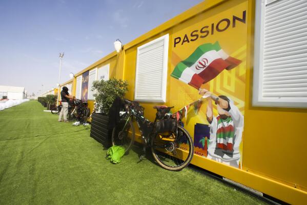 FILE - Cabins line the World Cup fan village on Nov. 10, 2022, in Doha, Qatar. With an initial batch shipped out on Sunday, Feb. 12, 2023, Qatar plans to send 10,000 cabins and caravans from last year’s World Cup to provide shelter for survivors of the Turkish earthquakes. (AP Photo/Hussein Sayed, File)