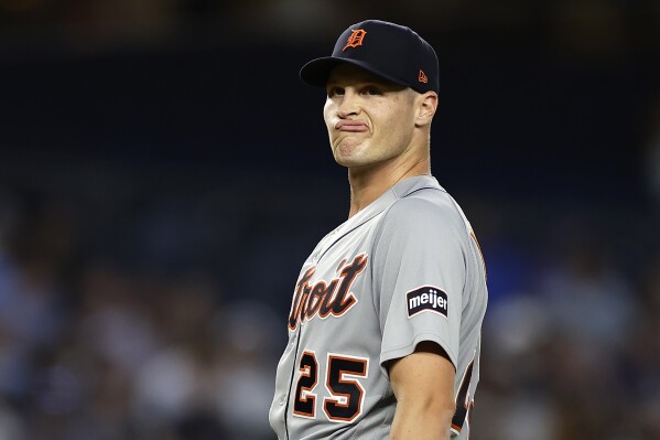 Tigers pitcher Matt Manning's right foot broken on 119.5 mph comebacker by  Giancarlo Stanton