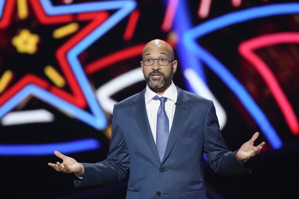 Keegan-Michael Key performs during the NFL Honors award show ahead of the Super Bowl 58 football game Thursday, Feb. 8, 2024, in Las Vegas. (AP Photo/David J. Phillip)