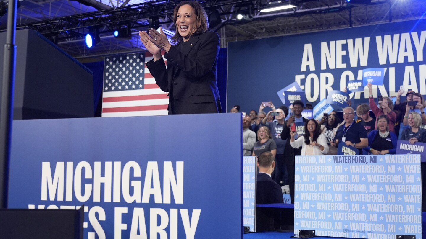Harris is making a campaign push in Michigan and Georgia, with assists from  singers Lizzo and Usher | AP News