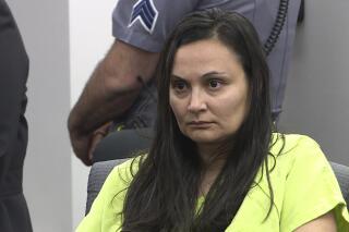 FILE - Letecia Stauch appears in El Paso County District Court in Colorado Springs, Colo., March 11, 2020. Closing arguments are expected Friday, May 5, 2023, in the trial of Stauch, a woman accused of killing her 11-year-old stepson in Colorado, putting his body in a suitcase and then dumping it over a bridge in Florida. Authorities allege Stauch killed Gannon Stauch by stabbing and shooting him a few hours before reporting him missing on Jan. 27, 2020, while his father was on a National Guard deployment. (KRDO-TV/The Gazette via AP, Pool, File)