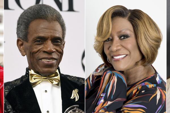 This combination of photos shows activist Claudette Colvin, Tony Award-winning actor Andre De Shields and music legends Patti LaBelle and Dionne Warwick, who are among the people featured in the "Lift Every Voice" project. Oprah Winfrey and Hearst Magazines teamed up for interviews that pair young Black journalists with elders that include civil rights activists, celebrities and others who share some lessons learned in life. (AP Photo)