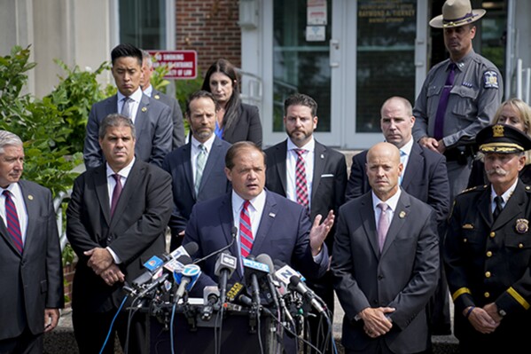 Suffolk County District Attorney Raymond Tierney speaks at a news conference to announce the identity of a victim investigators had called the 