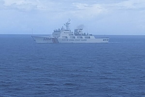 FILE - This undated file photo released on Tuesday, Sept. 15, 2020, by Indonesian Maritime Security Agency (BAKAMLA) shows a Chinese Cost Guard ship sails in North Natuna Sea. Earlier this month, an Indonesian patrol ship confronted a Chinese coast guard vessel that spent almost three days in waters where Indonesia claims economic rights and are near the southernmost part of China’s disputed South China Sea claims. (Indonesian Maritime Security Agency via AP, File)