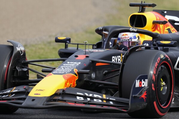 Red Bull driver Max Verstappen of the Netherlands steers his car during the qualifying session at the Suzuka Circuit in Suzuka, central Japan, Saturday, April 6, 2024, ahead of Sunday's Japanese Formula One Grand Prix. (AP Photo/Hiro Komae)