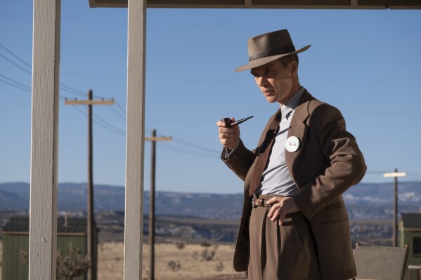 This image released by Universal Pictures shows Cillian Murphy in a scene "Oppenheimer." (Universal Pictures via AP)