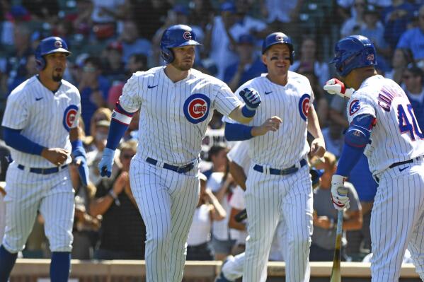 Chicago Cubs first baseman Alfonso Rivas catches a popup by