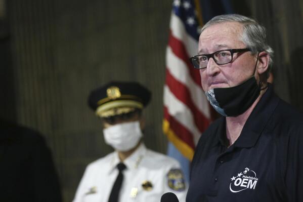 FILE - Philadelphia Mayor Jim Kenney speaks during a news conference at the city's Emergency Operations Center about protests against the death of George Floyd on Saturday, May 30, 2020.  Kenney issued an executive order Wednesday, Nov. 3, 2021,  barring city police from pulling over drivers for low-level offenses that critics have said lead to disproportionate stops of Black drivers. The order puts a bill passed by Philadelphia City Council last month— the Driving Equality Bill— into effect. The bill bans officers from pulling over vehicles solely for a handful of traffic offenses deemed “secondary violations” such as improperly displayed registration or inspection stickers. (Tim Tai/The Philadelphia Inquirer via AP, File)