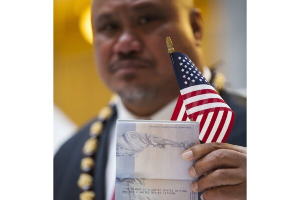 FILE - In this undated file image provided by nonprofit advocacy and legal group Equally American, John Fitisemanu, an American Samoan and the lead plaintiff in a lawsuit against the United States seeking full U.S. citizenship. People born in the territory of American Samoa should be recognized as U.S. citizens, a federal judge in Utah decided Thursday, Dec. 12, 2019, in a case filed amid more than a century of legal limbo but whose eventual impact remains to be seen. (Katrina Keil Youd/Equally American via AP, File)