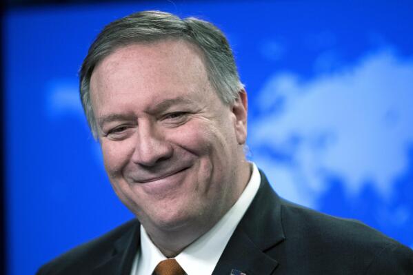 FILE - In this Nov. 26, 2019  file photo, then Secretary of State Mike Pompeo smiles as he speaks with reporters at the State Department in Washington.  The State Department says it's looking into the the apparent disappearance of a nearly $6,000 bottle of whisky given to former Secretary of State Mike Pompeo by the government of Japan. In a notice filed in the Federal Register on Wednesday, the department said it could find no trace of the bottle's whereabouts and that there is an “ongoing inquiry” into what happened to the booze., Secretary of State Mike Pompeo smiles as he speaks with reporters at the State Department in Washington. The State Department says it's looking into the the apparent disappearance of a nearly $6,000 bottle of whisky given to former Secretary of State Mike Pompeo by the government of Japan. In a notice filed in the Federal Register on Wednesday, the department said it could find no trace of the bottle's whereabouts and that there is an “ongoing inquiry” into what happened to the booze.  (AP Photo/Alex Brandon)