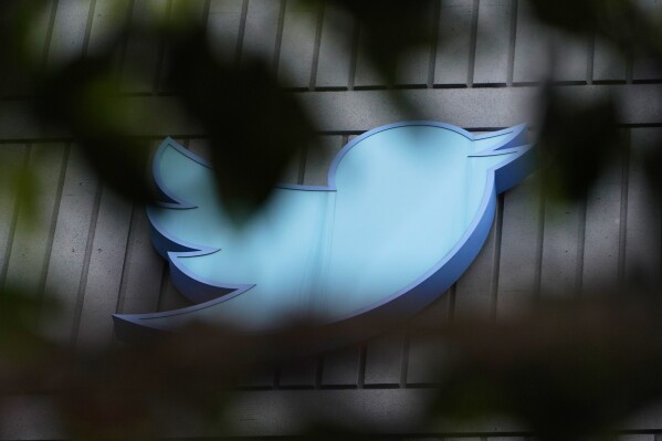 FILE - Twitter's blue bird is seen on its headquarters building in San Francisco, July 24, 2023. One year ago, Elon Musk began transforming the social media platform into what is now known as X. (AP Photo/Godofredo A. V谩squez, File)