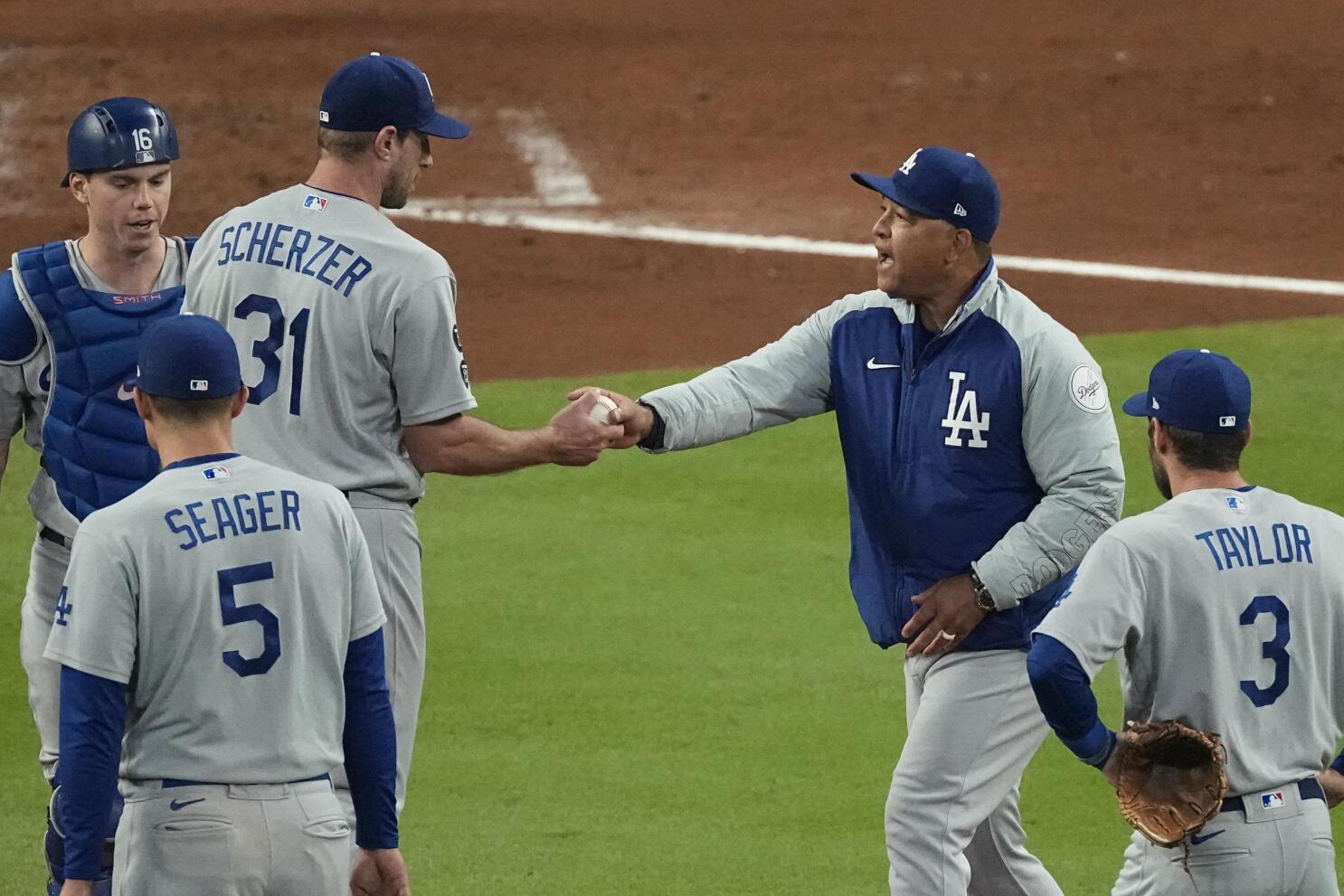 Dodgers' Max Scherzer won't start in NLCS Game 6 vs. Braves - Los Angeles  Times