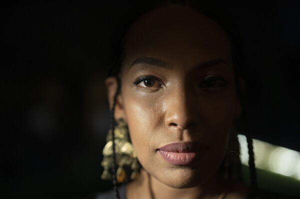 Niger's fashion designer Alia Bare poses for a portrait after her show during Johannesburg Fashion Week 2023 in Johannesburg, South Africa, Thursday, Nov. 9, 2023. (AP Photo/Jerome Delay)