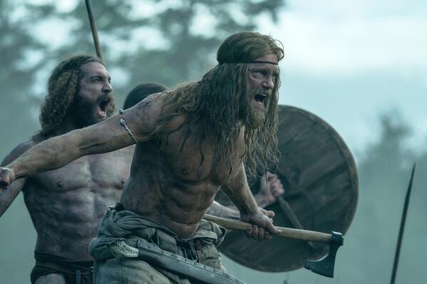 This image released by Focus Features shows Alexander Skarsgård in a scene from "The Northman." (Aidan Monaghan/Focus Features via AP)