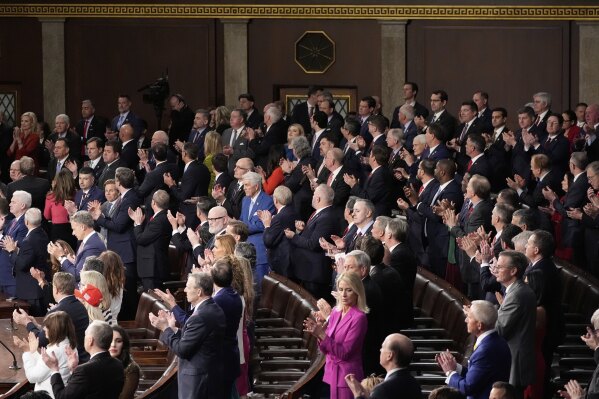 Republican members of Congress applaud as President Donald Trump addresses a joint session of Congress at the Capitol in Washington, Tuesday, March 4, 2025. (AP Photo/Alex Brandon)