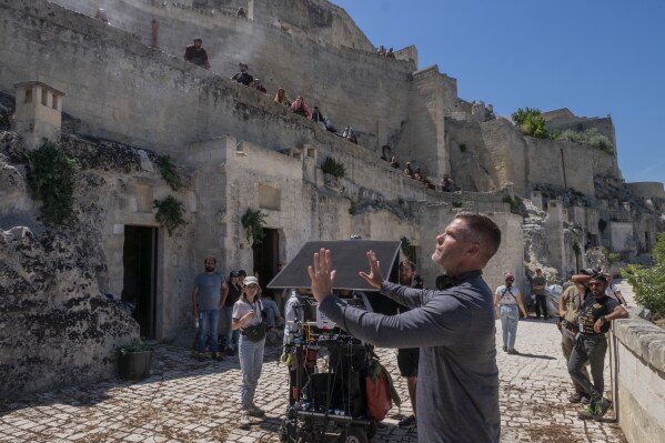 Showrunner Dallas Jenkins appears during the filming of season six of the series "The Chosen" in Matera, Italy on June 3, 2025. (Vitaliano Napolitano/via AP)