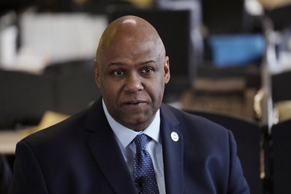 United Auto Workers President Ray Curry is interviewed, Thursday, Jan. 19, 2023, in Detroit. (AP Photo/Carlos Osorio)