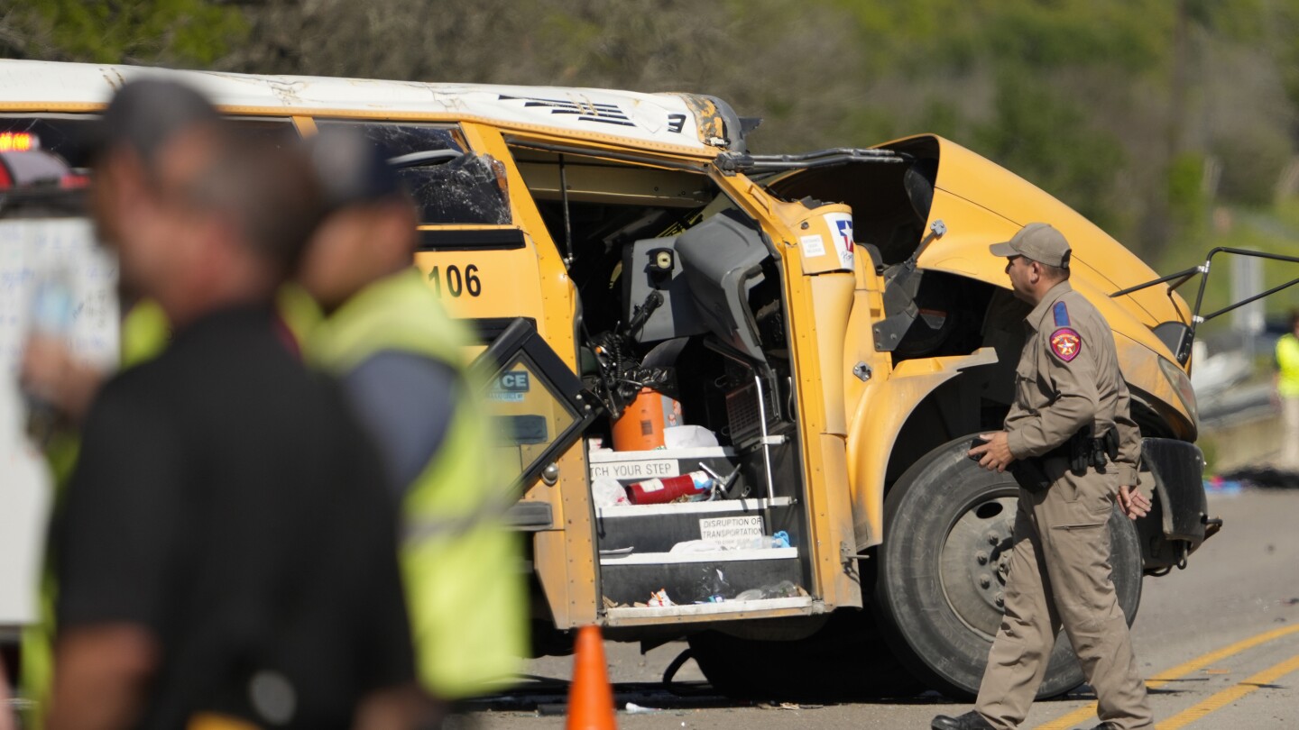 Texas school bus crash with concrete truck kills man and child returning from zoo field trip