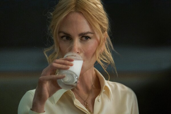 This image released by A24 shows Nicole Kidman in a scene from "Babygirl." (A24 via AP)
