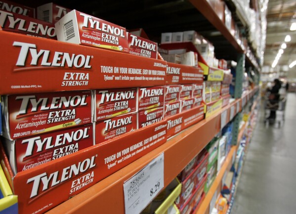 FILE - In this Dec. 12, 2007 file photo, Tylenol drugs are shown in the drug department at Costco in Mountain View, Calif. Major medical associations say mifepristone's effectiveness is on par with over-the-counter medications such as this one. (AP Photo/Paul Sakuma, File)