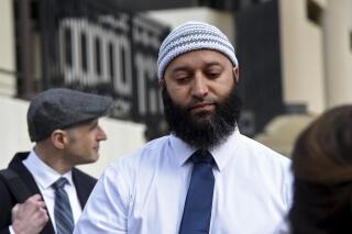 FILE - Adnan Syed gets emotional as he speaks to reporters outside the Robert C. Murphy Courts of Appeal building after a hearing, Feb. 2, 2023, in Annapolis, Md. Attorneys for Syed filed a motion, Wednesday, April 26, 2023, asking a Maryland appellate court to reconsider its recent decision to reinstate his decades-old murder conviction and life sentence, a ruling that upheld arguments from the victim’s family claiming a lower court violated their rights. (Barbara Haddock Taylor/The Baltimore Sun via AP, File)