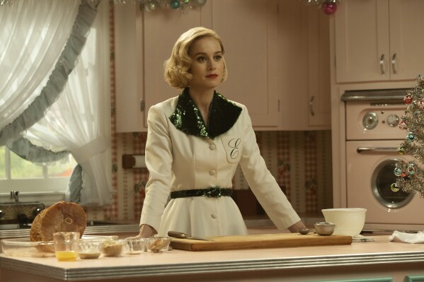 This image released by Apple TV+ shows Brie Larson in a scene from “Lessons in Chemistry." (Apple TV+ via AP)