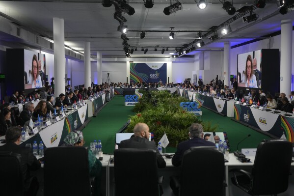 Finance Ministers and Central Bank Governors meet at the G20 meeting in Sao Paulo, Brazil, Thursday, Feb. 29, 2024. (AP Photo/Andre Penner)