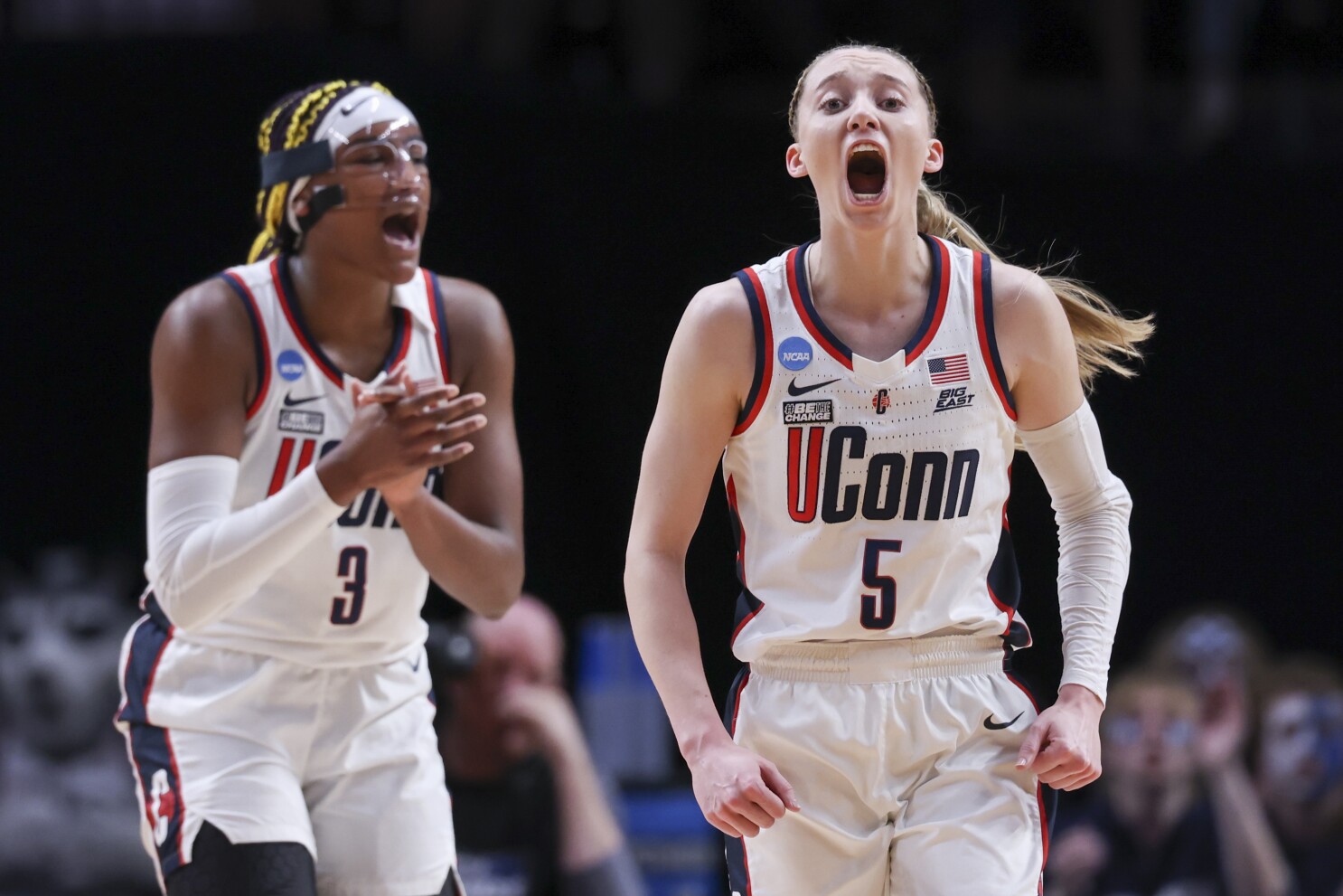 Paige Bueckers leads UConn women into 28th Elite Eight as Huskies hold off  Duke 53-45 | AP News