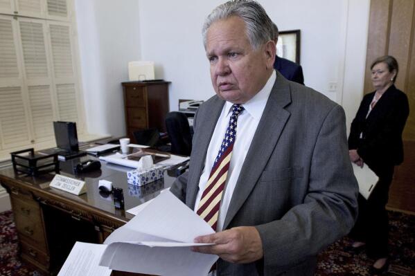 File - This file photo from July 22, 2016, shows Alabama State Auditor Jim Zeigler, one of two Republican runoff candidates for the office of Secretary of State. (Mickey Welsh/The Montgomery Advertiser via AP)
