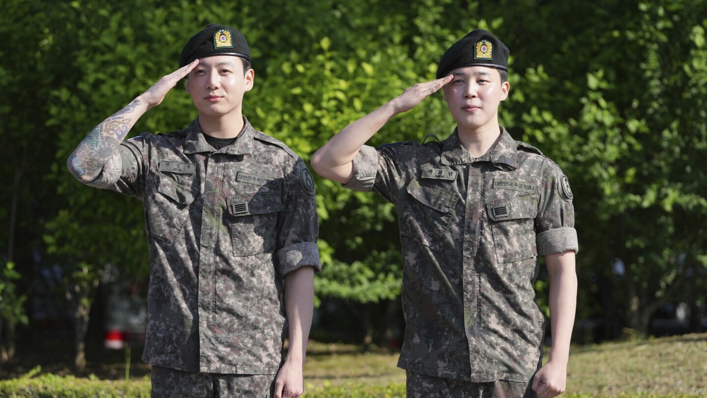 Jimin and Jung Kook in Military Uniform