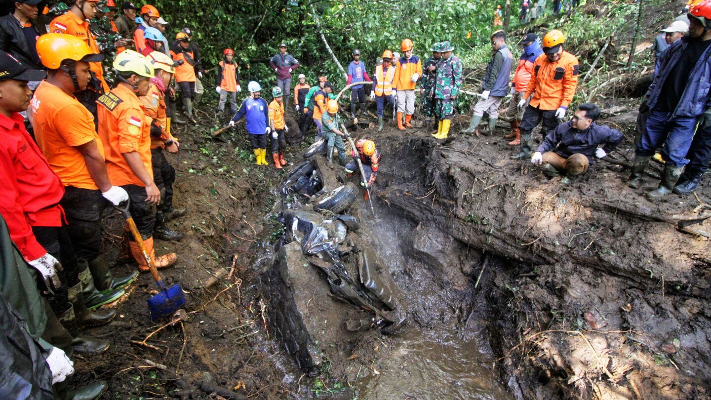 10 dead as landslide hits passing cars on Indonesia's Java island