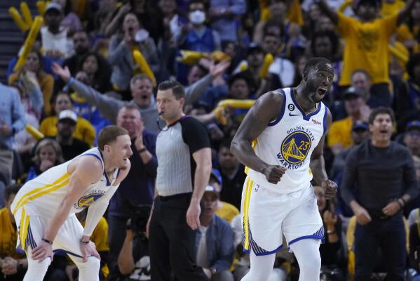 Draymond Green (23) of the Golden State Warriors reacts during the