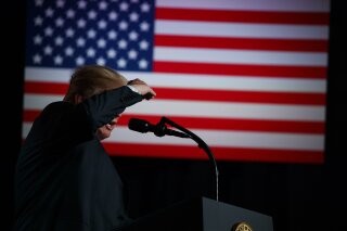 
              President Donald Trump speaks during a "Salute to Service" dinner, Tuesday, July 3, 2018, in White Sulphur Springs, W.Va. (AP Photo/Evan Vucci)
            