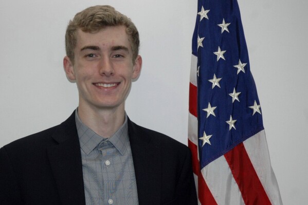 This undated photo shows North Carolina state House primary winner and East Carolina University student Wyatt Gable. Gable defeated a 10-term North Carolina state House member in a primary election this week, March 5, 2024, while another incumbent currently trails in a very close race with his intraparty opponent. The 21-year-old Gable, a student at East Carolina University, defeated Rep. George Cleveland of Onslow County.(The Daily News via AP)