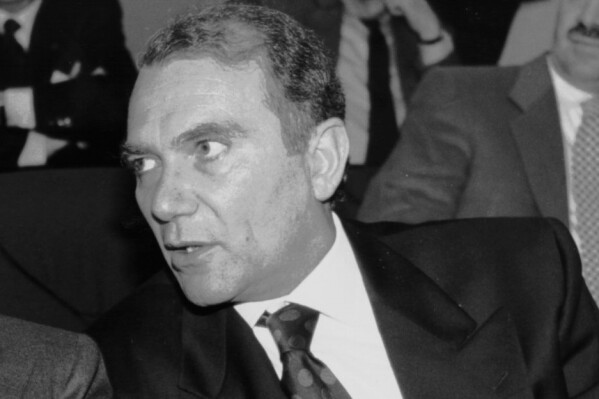 Inter Milan president Ernesto Pellegrini appears at the Italian Football League headquarters in Milan in this 1989 filer. (AP Photo/Luca Bruno)