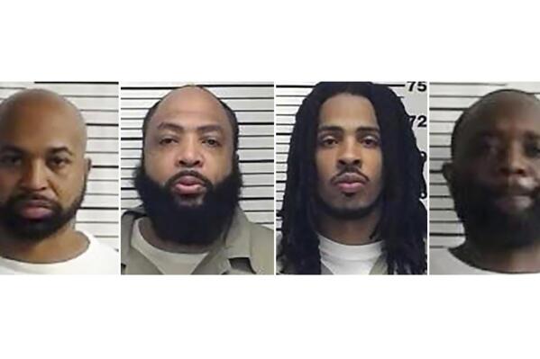 This photo provided by Federal Bureau of Prisons shows from left, Corey Branch, Tavares Lajuane Graham, Lamonte Rashawn Willis and Kareem Allen Shaw.  Federal officials say four inmates have escaped from a federal prison’s satellite camp in Virginia. The Federal Bureau of Prisons says inmates Corey Branch, Tavares Lajuane Graham, Lamonte Rashawn Willis and Kareem Allen Shaw were discovered missing from the Federal Correctional Complex Petersburg’s satellite camp in Hopewell, Va., Saturday, June 18, 2022. (Federal Bureau of Prisons via AP)
