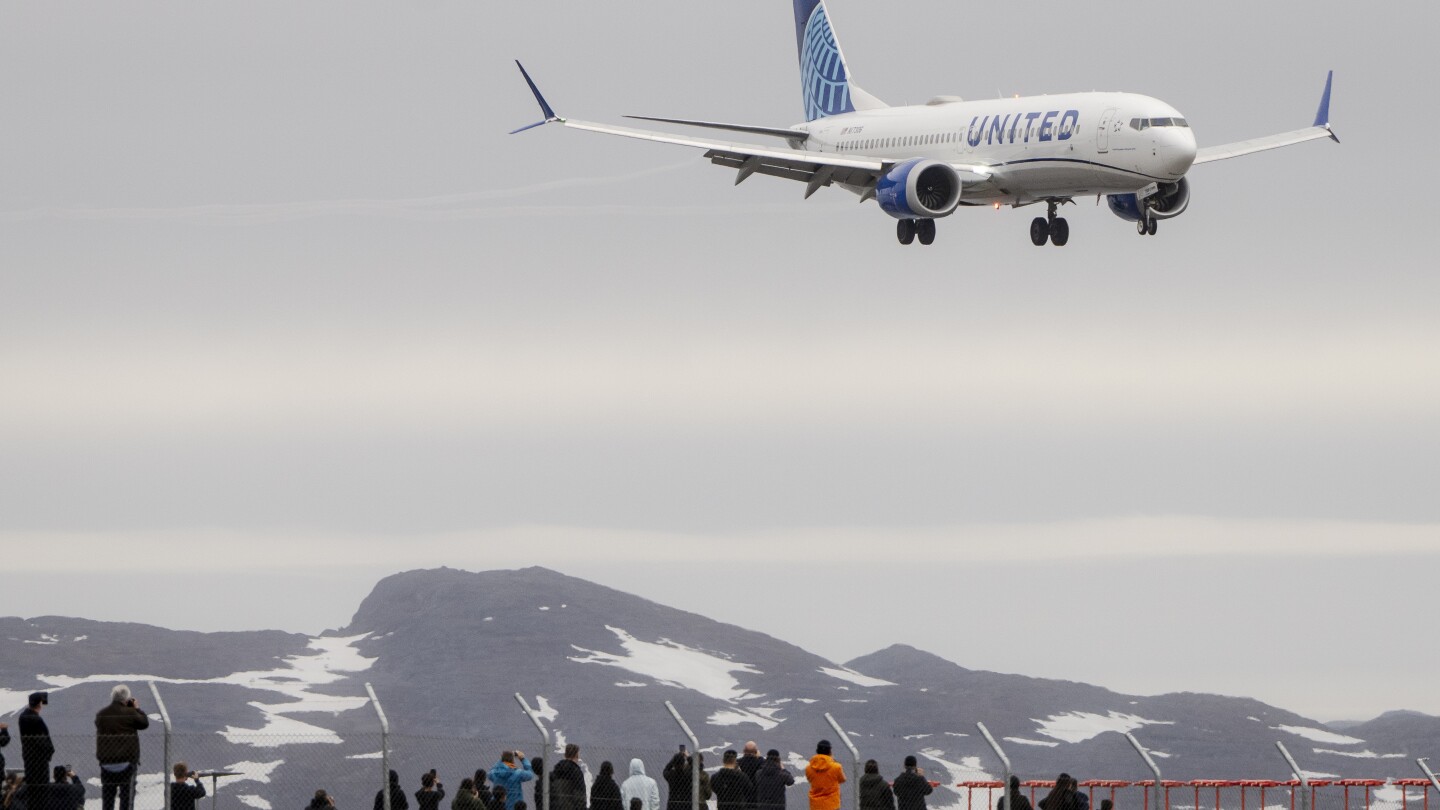First direct flight from US to Greenland since 2008 lands on Trump’s birthday