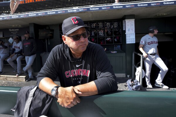Cleveland Guardians manager Terry Francona looks on the field before a baseball game against the Detroit Tigers, Saturday, Sept. 30, 2023, in Detroit. (AP Photo/Paul Sancya)