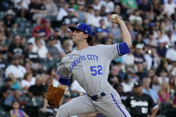 Chicago White Sox relief pitcher Jake Diekman delivers during the seventh  inning of a baseball game against the Kansas City Royals Wednesday, Aug. 3,  2022, in Chicago. (AP Photo/Charles Rex Arbogast Stock