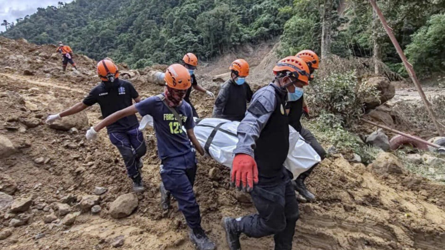 Death toll rises to 54 in Philippines landslide, 63 still missing